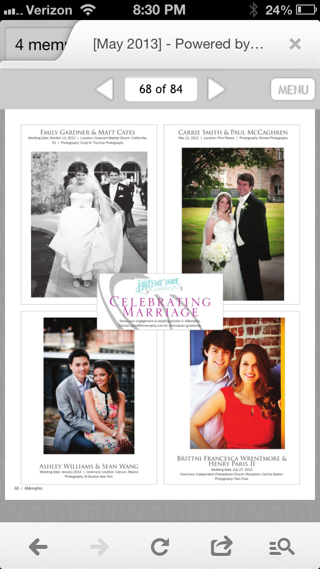 Memphis Wedding Photographer, 4Memphis Magazine Cindy B